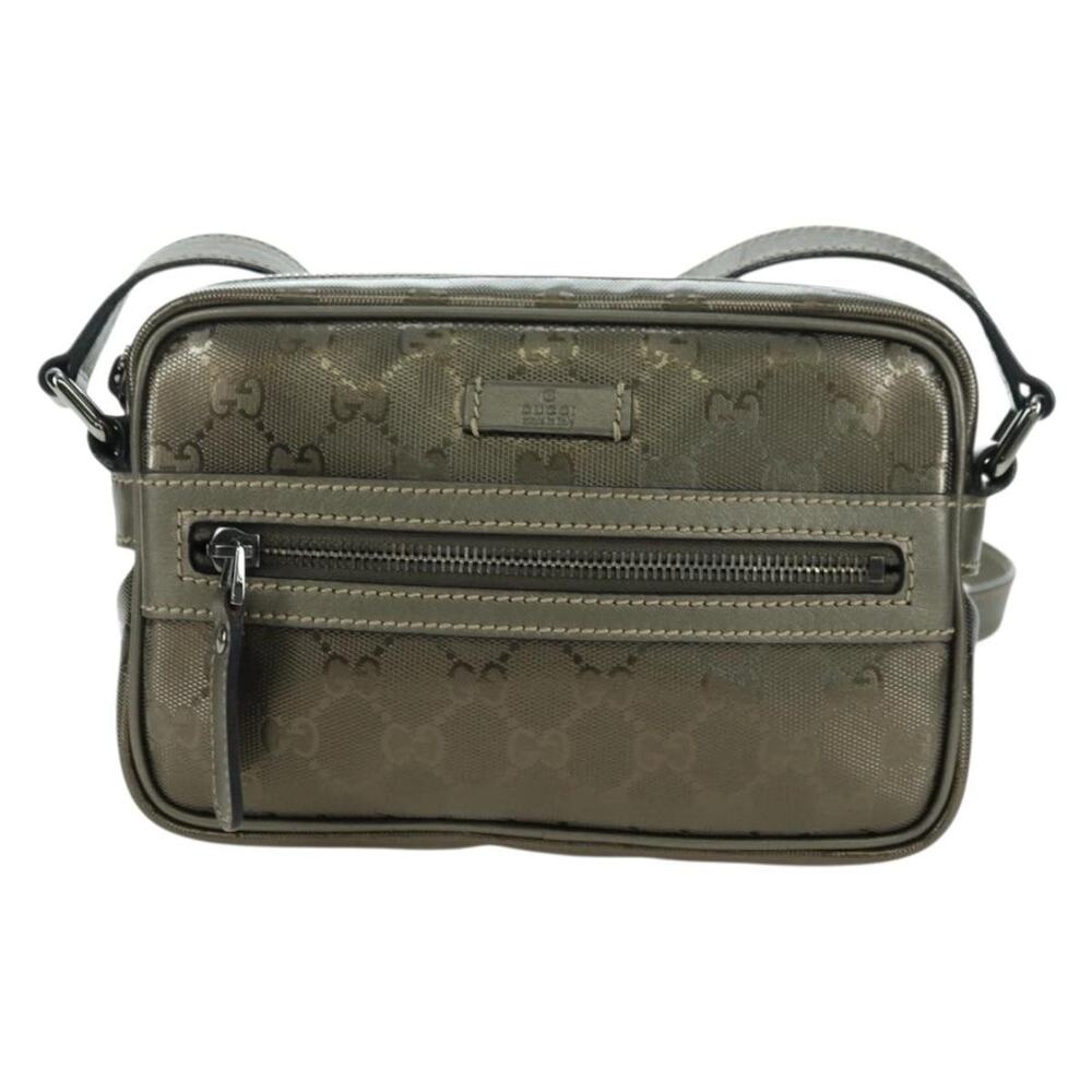 Gucci GG Imprime Coated Canvas Shoulder Bag Gray